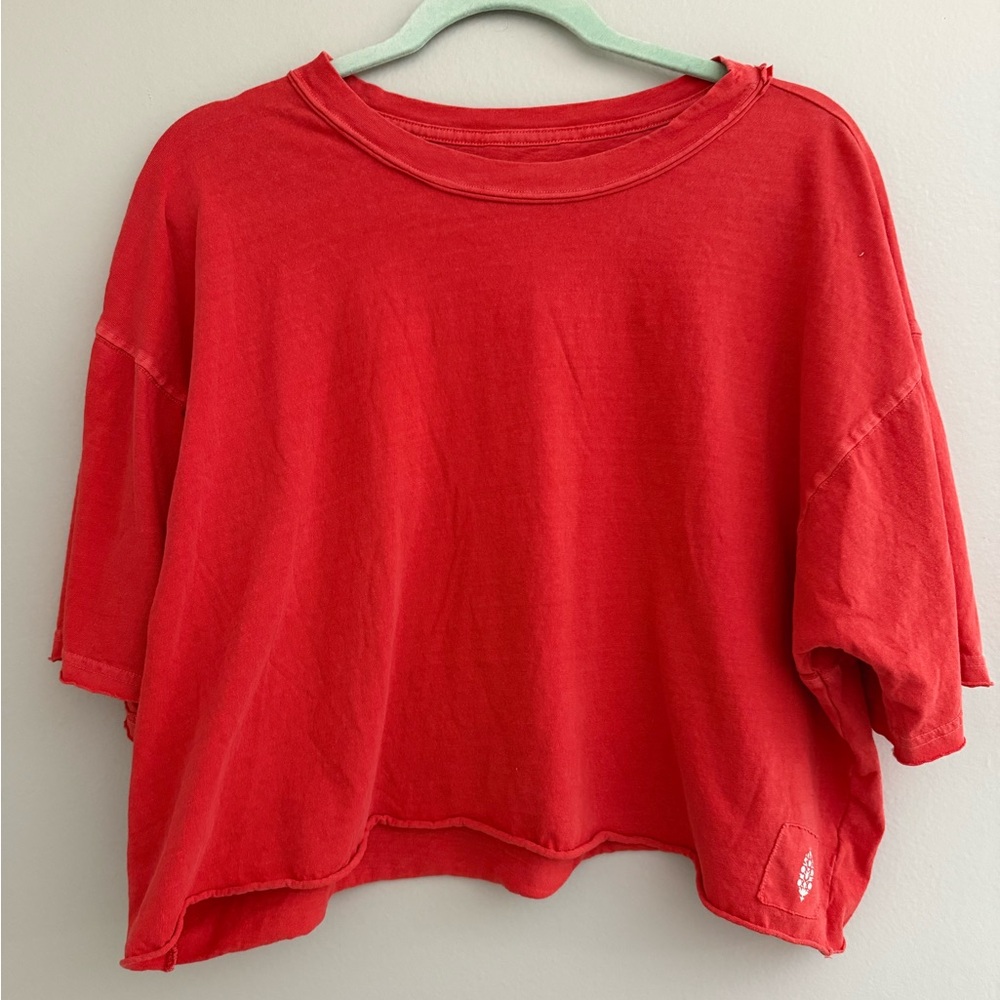 FP Movement Cropped Boxy T-Shirt in Light Red